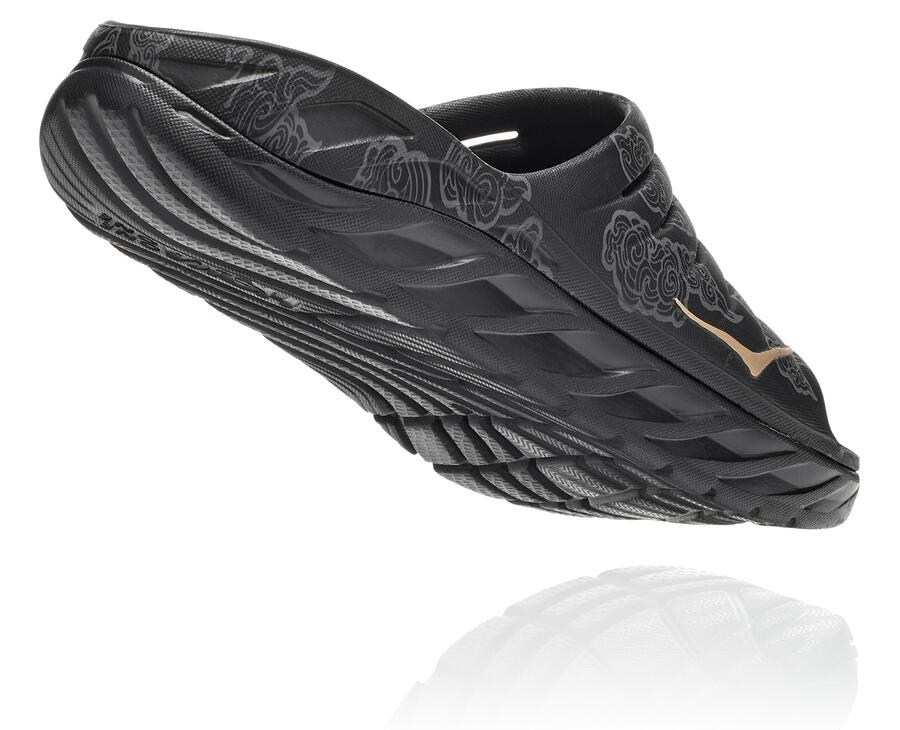 Slide Mens - Hoka One One Ora Recovery CNY - Black/Gold - YERMXNZ-72